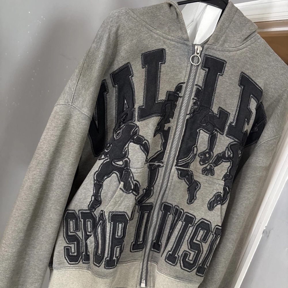 Gray Kids Jacket with Graphic Design